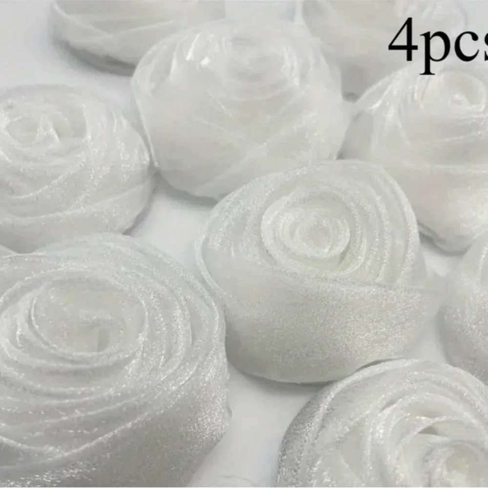 Sapphire Blue Satin Roses Embellishments Jewelry, Home, Crafts Clothes New 4pcs